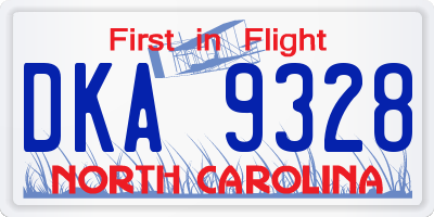 NC license plate DKA9328