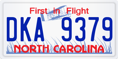 NC license plate DKA9379
