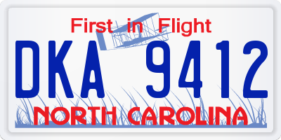 NC license plate DKA9412