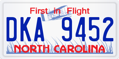 NC license plate DKA9452