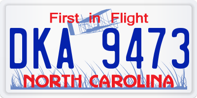 NC license plate DKA9473