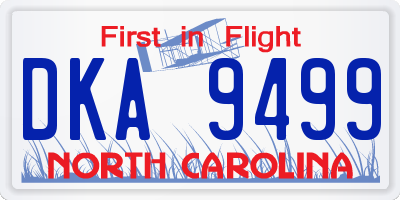 NC license plate DKA9499