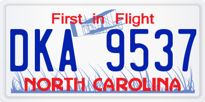 NC license plate DKA9537