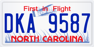 NC license plate DKA9587