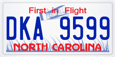 NC license plate DKA9599