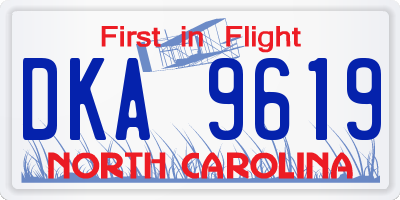 NC license plate DKA9619