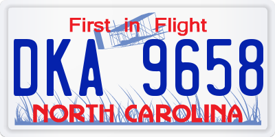 NC license plate DKA9658