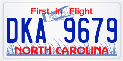 NC license plate DKA9679