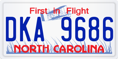 NC license plate DKA9686