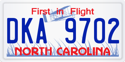 NC license plate DKA9702
