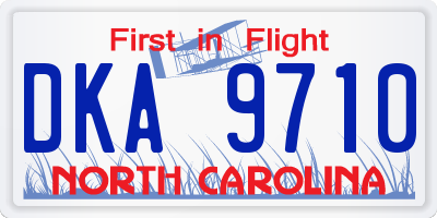 NC license plate DKA9710