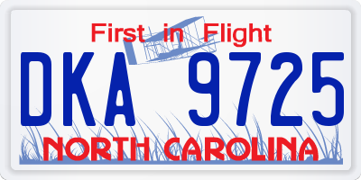 NC license plate DKA9725
