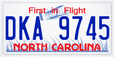 NC license plate DKA9745