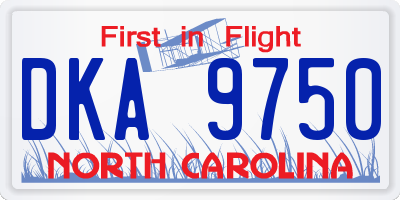 NC license plate DKA9750