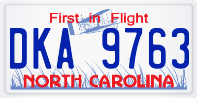 NC license plate DKA9763