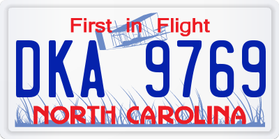 NC license plate DKA9769