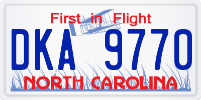 NC license plate DKA9770