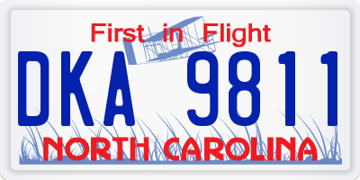 NC license plate DKA9811