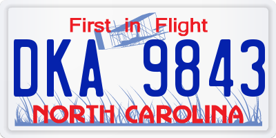 NC license plate DKA9843
