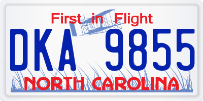 NC license plate DKA9855