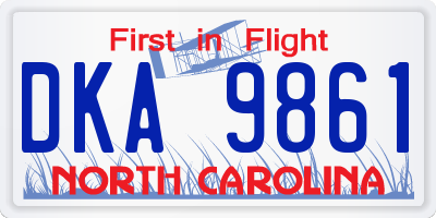 NC license plate DKA9861