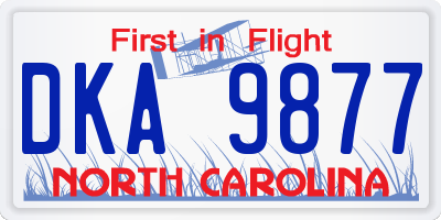 NC license plate DKA9877