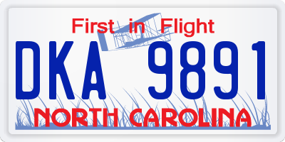 NC license plate DKA9891