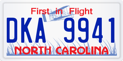 NC license plate DKA9941