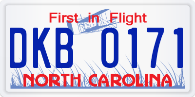 NC license plate DKB0171