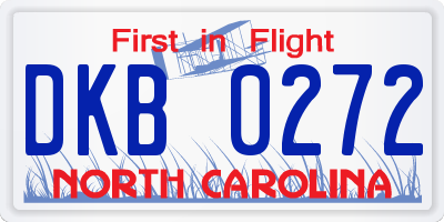 NC license plate DKB0272