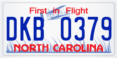 NC license plate DKB0379