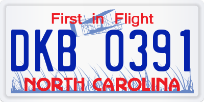 NC license plate DKB0391
