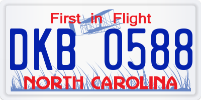 NC license plate DKB0588