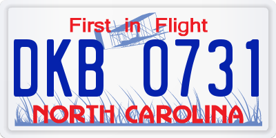 NC license plate DKB0731