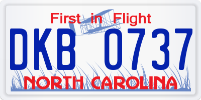 NC license plate DKB0737