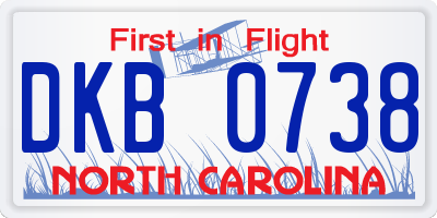 NC license plate DKB0738