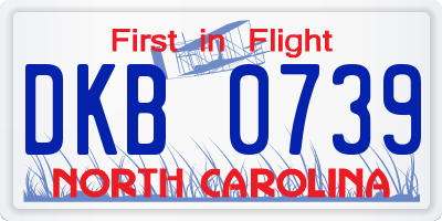 NC license plate DKB0739