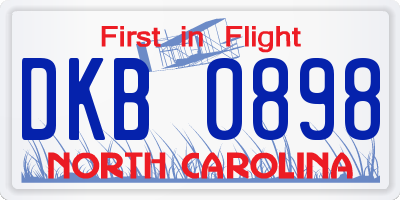 NC license plate DKB0898