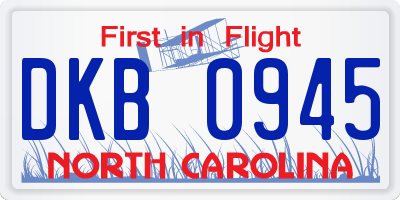 NC license plate DKB0945