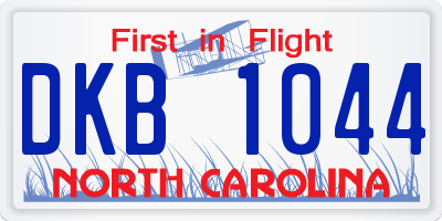 NC license plate DKB1044