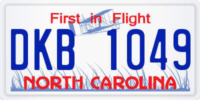 NC license plate DKB1049