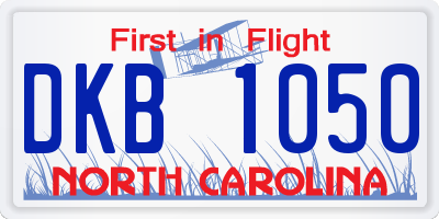 NC license plate DKB1050