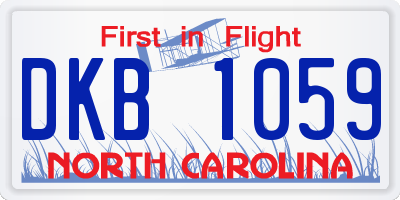 NC license plate DKB1059