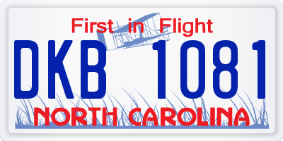 NC license plate DKB1081