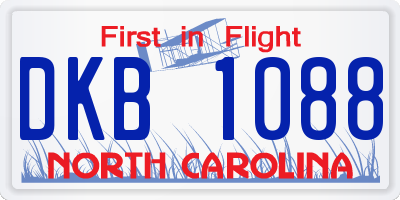 NC license plate DKB1088