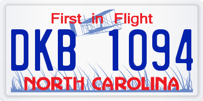 NC license plate DKB1094
