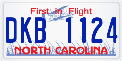 NC license plate DKB1124