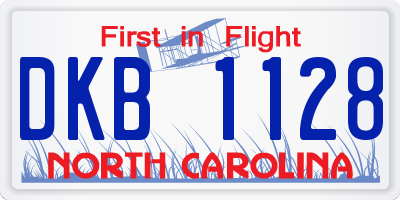 NC license plate DKB1128