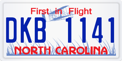 NC license plate DKB1141