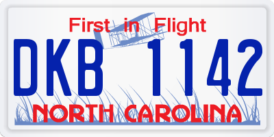 NC license plate DKB1142